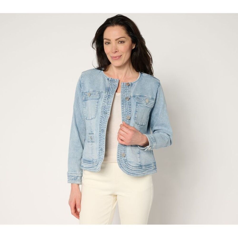 Studio Park Women's Jacket Sz L Denim Lady Blue A680999